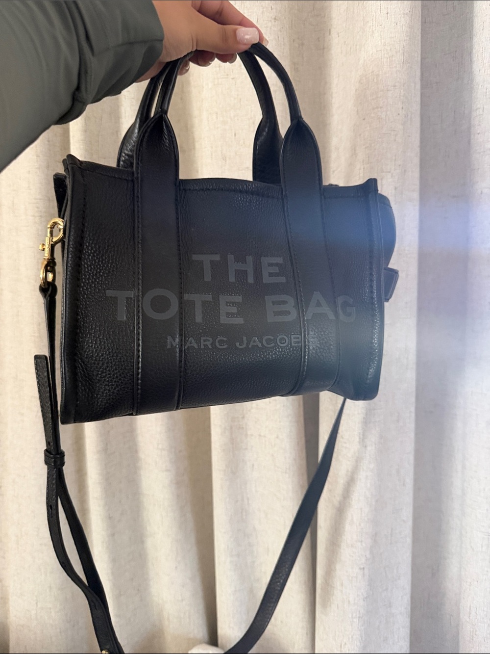Marc Jacobs Black Leather Mini Tote with Removable Strap
